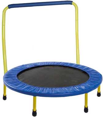 Best-kids-trampoline-under-50-US-dollars-TRAMPOLINE-FOR-KIDS-Portable-36-inc-with-Safety-Padded-Frame-Cover-and-Handle-Bar