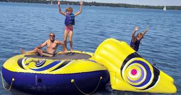 Water-trampoline-slide