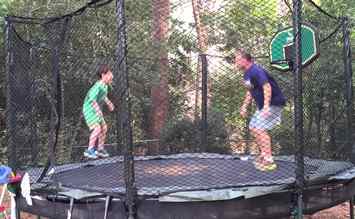 Trampoline-double-bounce-physics