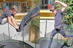 Fastest Time to Dress in Formal Attire While Bouncing on a Trampoline