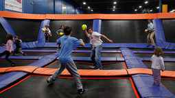 How do you play crossfire on a trampoline?