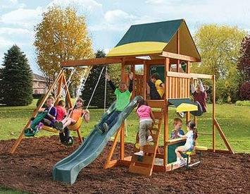 Swing-Set-For-Small-Yards-Cedar-Summit-Brookridge-Cedar-Wooden-Swing-Set